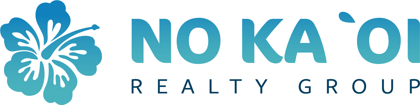 A black background with blue letters that say no kid realty.